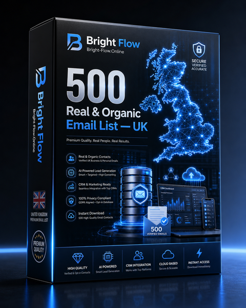 500 Real &amp; Organic Email List (UK)
